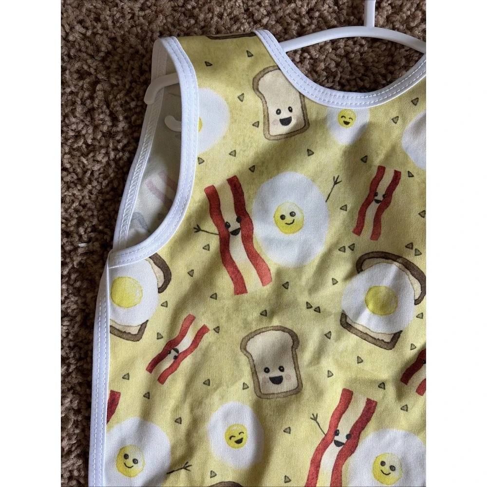 Bapron Baby Made in USA Bacon Eggs Smiley Breakfast Baby Toddler Preschool Apron